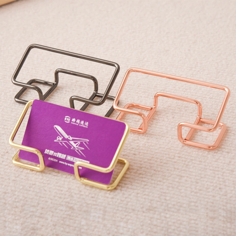 3pcs Business Card Holder Desktop Metal Wire Display Business Card Stand for Office