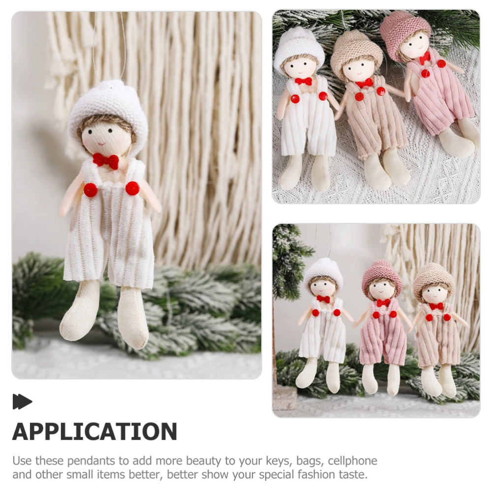 3pcs Knitting Puppet Suspender Trousers Boy Simulation Puppet Doll Pendants