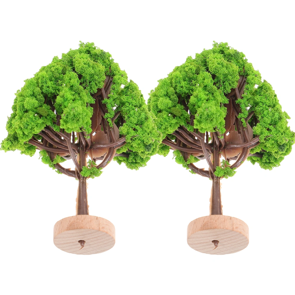 2pcs Miniature Landscape Tree Toy Tree Sand Table Decoration Tree Ornament