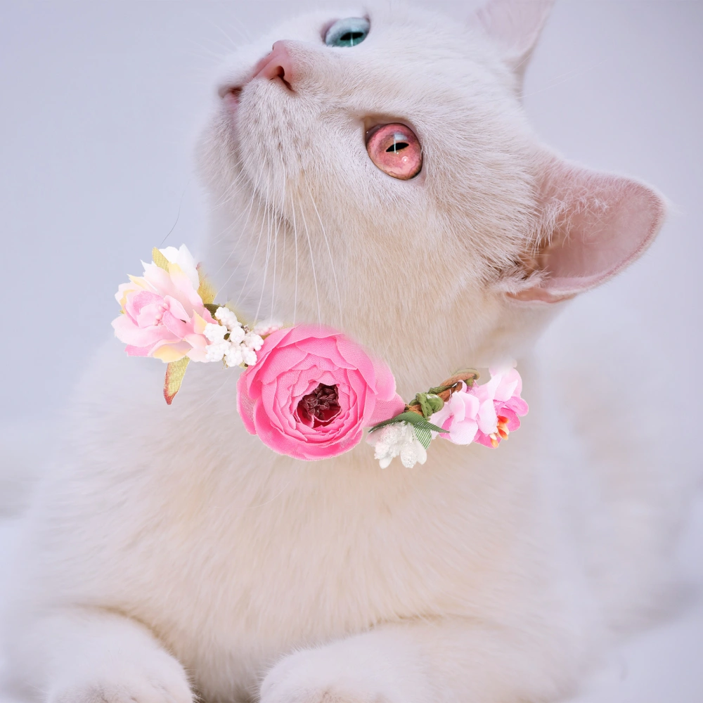 Simulation Flower Cat Collar Pet Dog Cats Flower Collar Decorative Flower Wreath