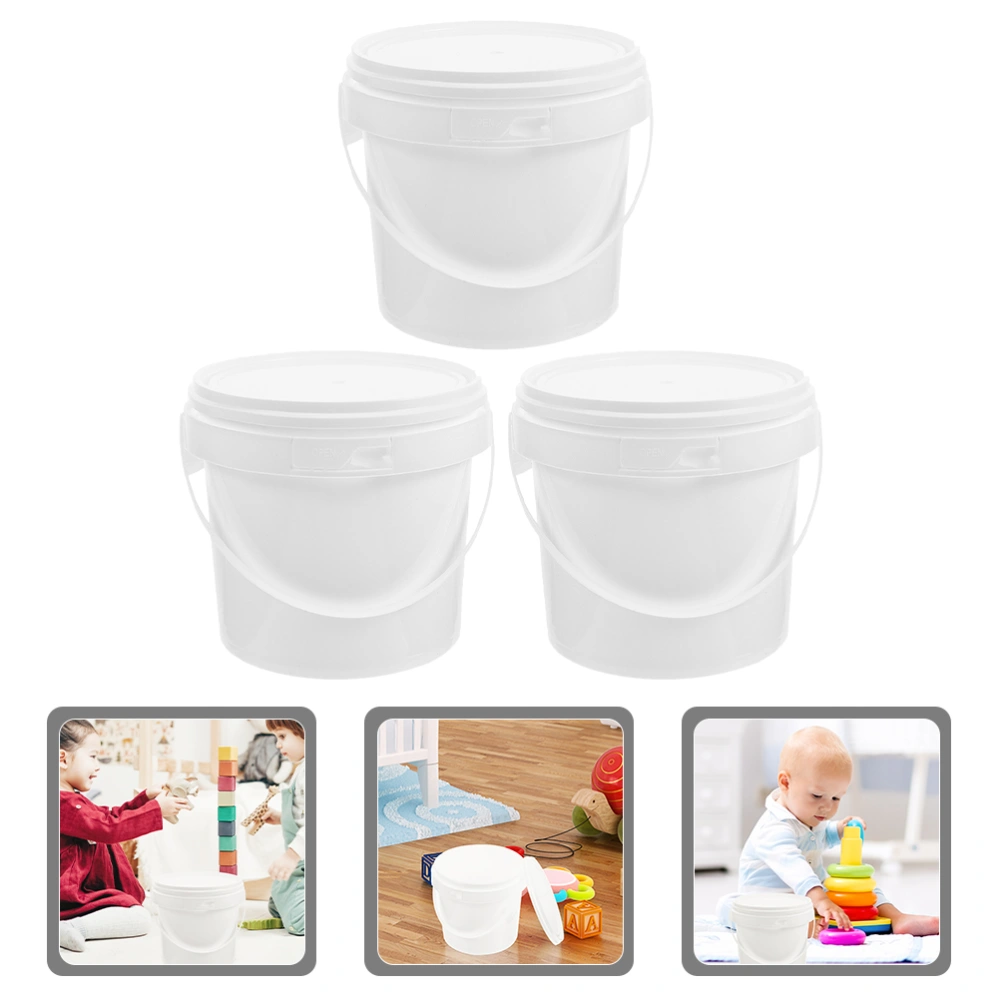 3pcs Toy Organizers Candy Buckets Foods Snacks Containers Table Sundries Storage Bucket(1L)