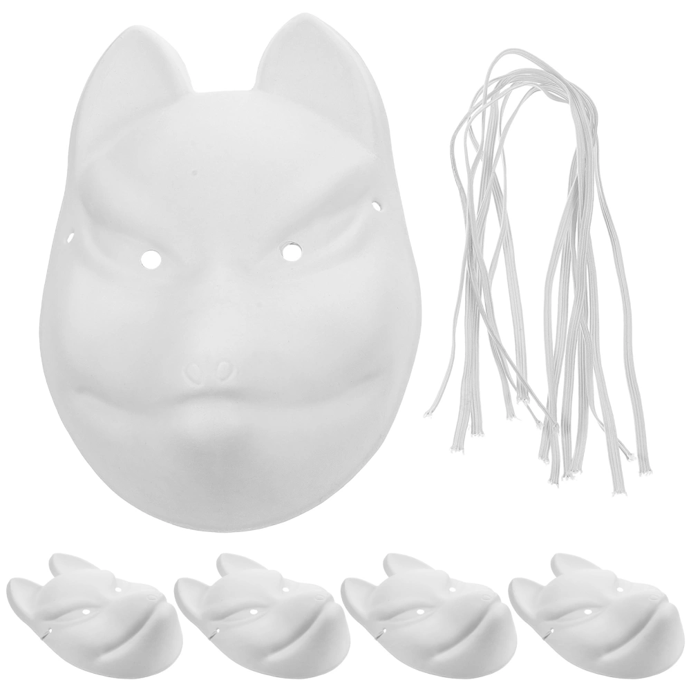 5pcs Fox Mask Full Face Halloween Mask Prop Therian Gear Masquerade Accessory