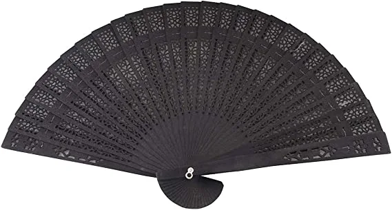 Wooden Fan Party Decorative Folding Fan Women Fan Stage Performance Fan with Base