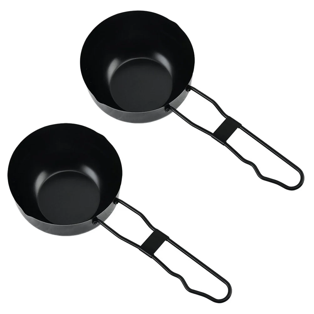2pcs Iron Stewpan Stew Pot Convenient Cooking Pot Outdoor Camping Cooking Pots