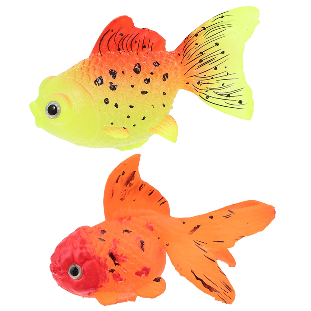 2pcs Fish Tank Floating Fake Fish Model Creative Luminous Fish Decoration Wear-resistant Fish Statue Decor