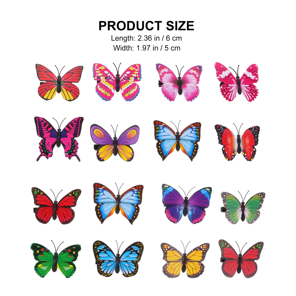 50pcs Butterfly Clip Wall Decoration Novelty 3D Butterfly Wall Art Multi-functional Butterfly Hairclip