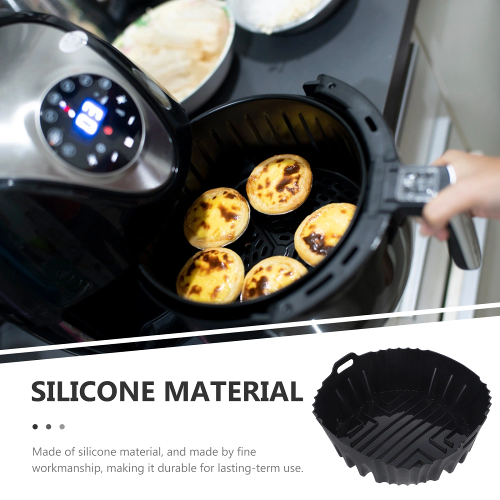 Air Fryer Silicone Pot Silicone Air Fryer Liner Pot Double Handle Air Fryer Replacement Basket