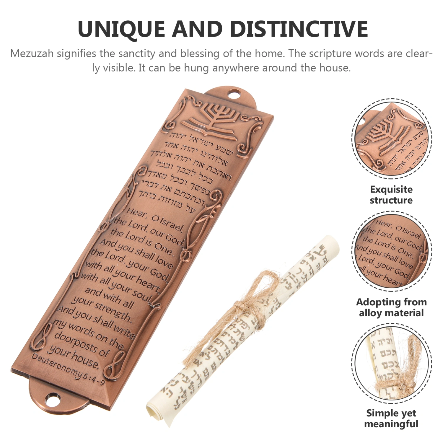Metal Mezuzah Vintage Style Metal Mezuzah Plaque Decor Religious Mezuzah Decoration