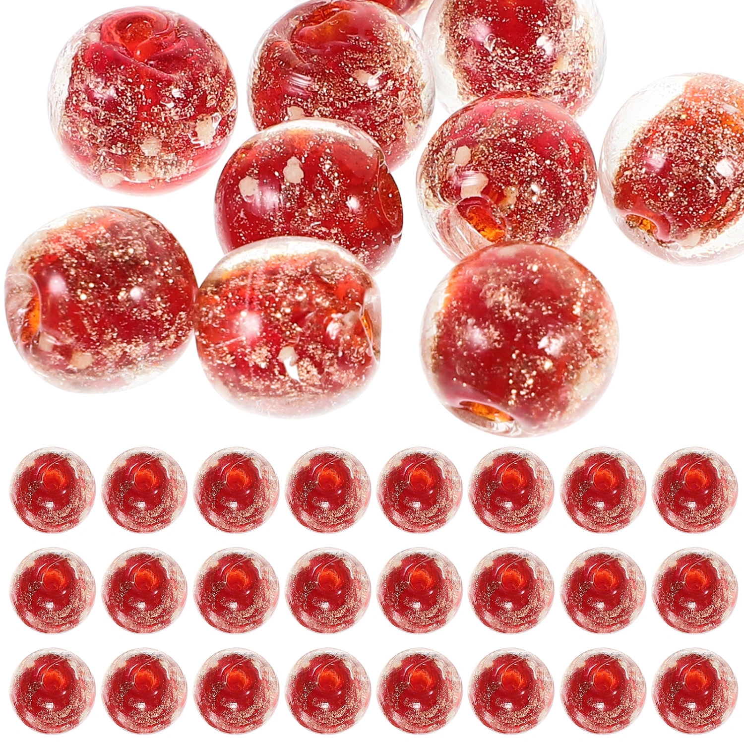 60Pcs Glass Beads Colors Glass Beads Luminous Bracelet Beads Jewelry Spacer Beads