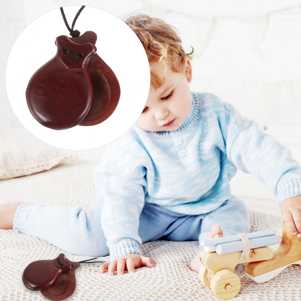 1 Pair of Finger Castanets Small Simple Musical Castanets Musical Instrument Rhythm Toys for Kids