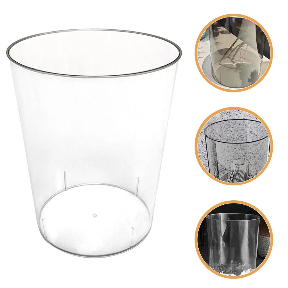 Household Modern Style Trash Can Transparent Garbage Can Desktop Reusable Waste Paper Bin