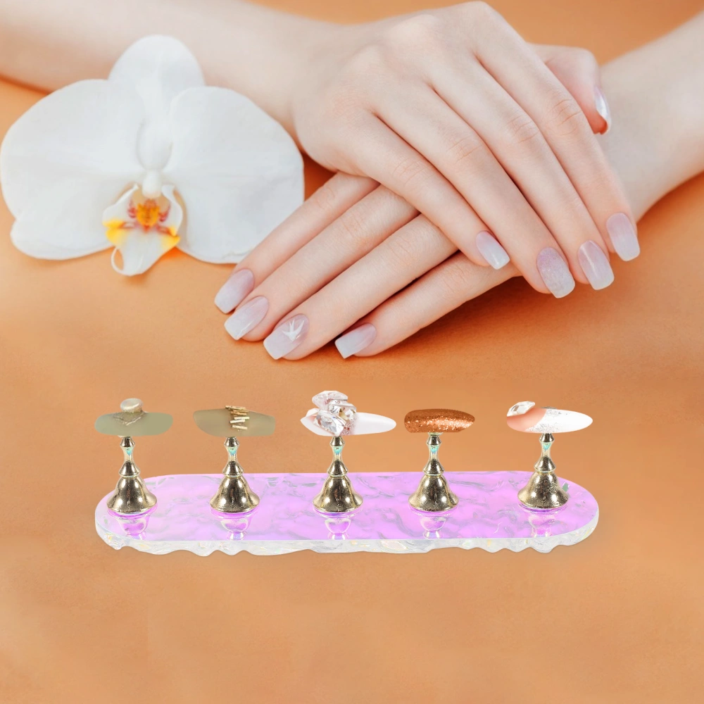 1 Set Press on Nail Stand Nail Art Display Stand Fake Nails Display Holder with Base