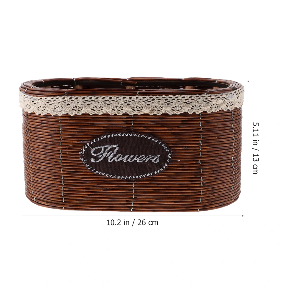 Decorative Flower Pot Imitation Rattan Flower Storage Basket Weaving Flowerpot Home Accessory