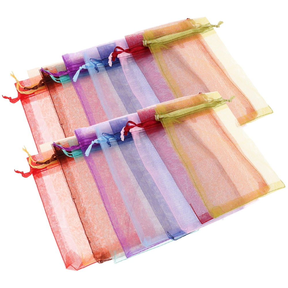 100pcs Organza Jewelry Bags Drawstring Candy Gift Bags Organza Party Favor Bags