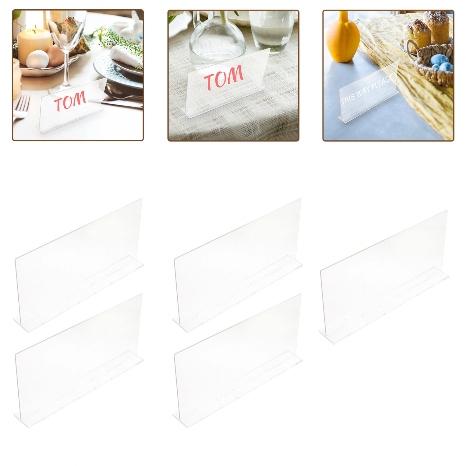 5pcs Desk Name Plate Clear Acrylic Office Name Plate Name Plate for Desk Office Personalized Desk Name Plate