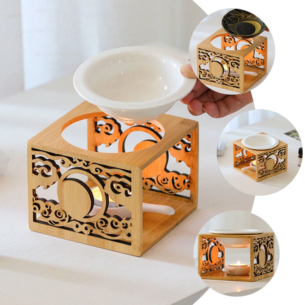 1 Set of Decorative Tealight Holder Hollow-out Candle Warmer Holder Essential Oil Burner Decoration