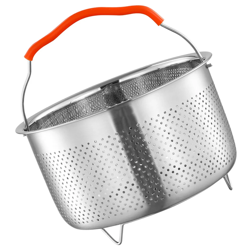 Multi-use Steamer Stainless Steel Steaming Basket Rice Cooker Steamer Basket with Handle