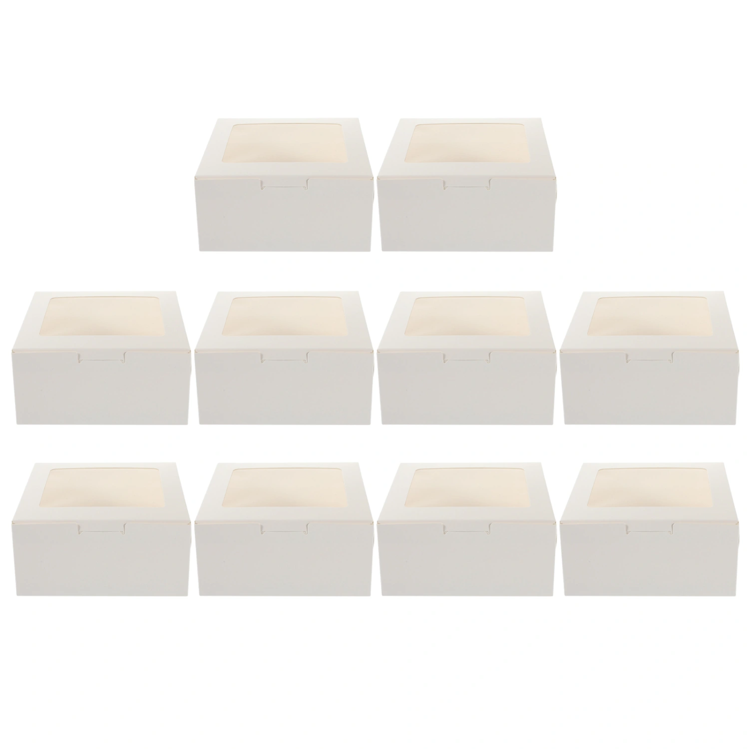 10pcs Cupcake Boxes Clear Window Bakery Box with 6 Hole Inserts Cake Packaging Boxes Cookie Boxes
