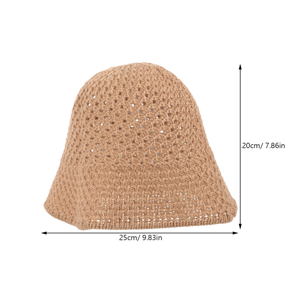 Woven Bucket Hat Hollow Out Spring Summer Weaving Hat Sun Protection Hat Decor