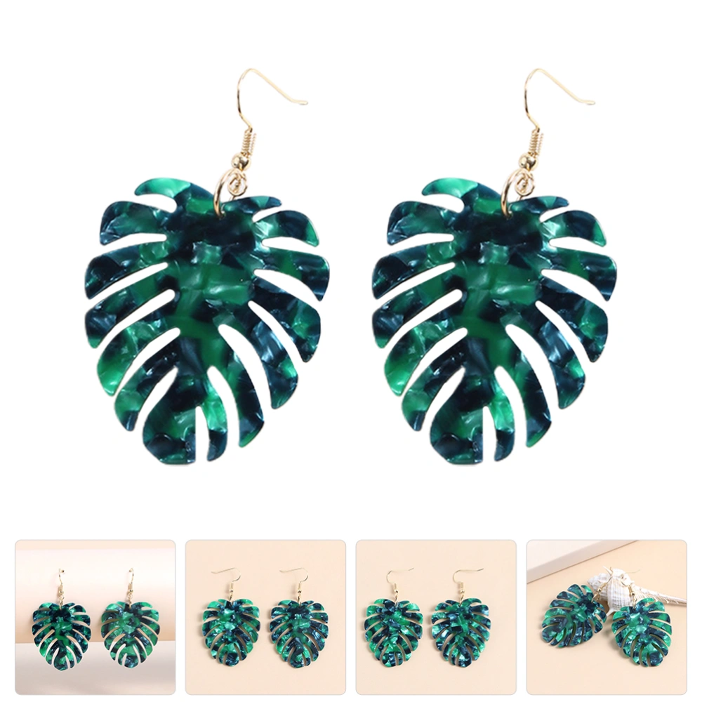 1 Pair Monstera Earrings Monstera Earrings for Decor Summer Earrings Ear Accessories