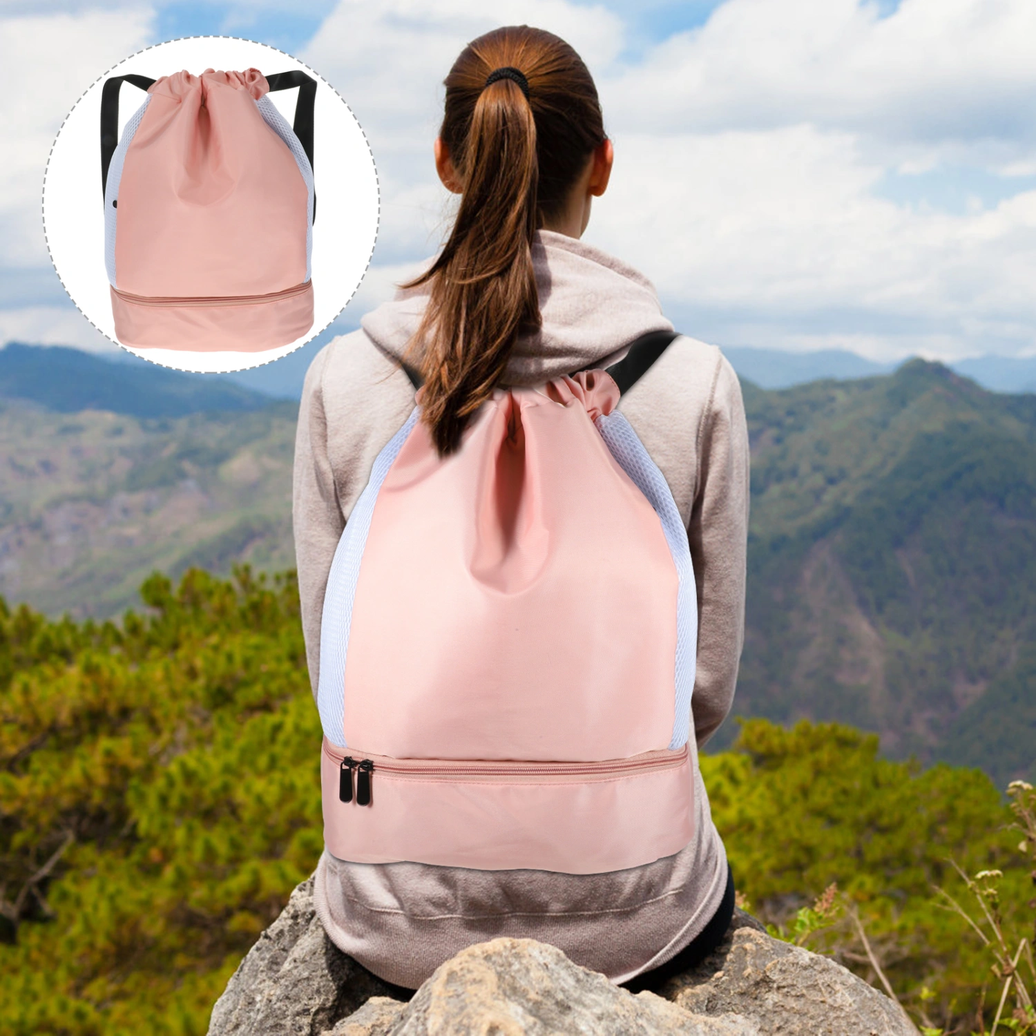 Drawstring Bag Backpack Sports Drawstring Bag Gym Drawstring Backpack for Women