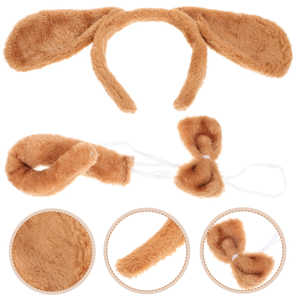 1 Set Dog Headband Bowtie and Tail Costume Set Cosplay Birthday Performance Prop