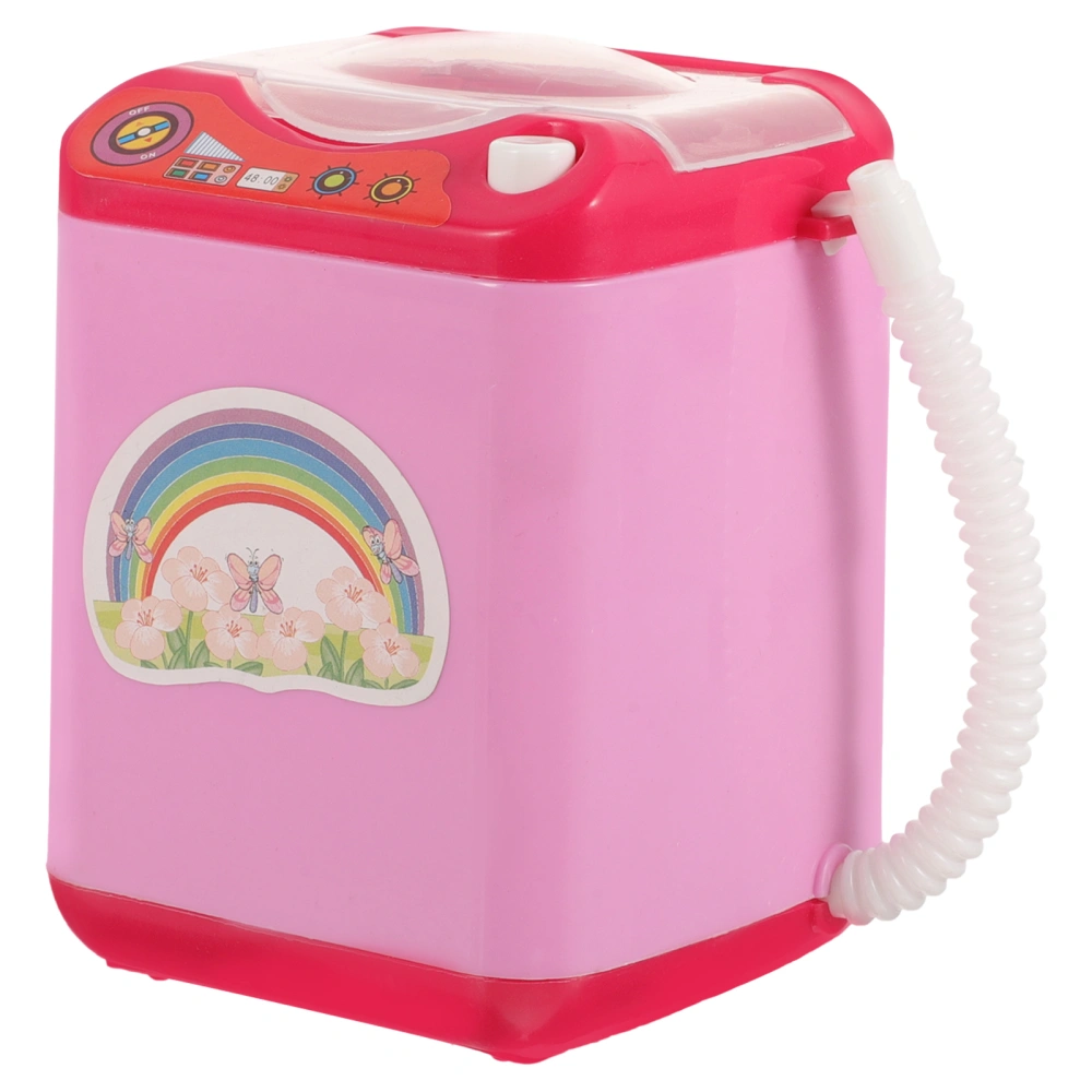 Mini Washing Machine Doll House Toy Kids Cosmetic Brush Powder Puff Washer Toy