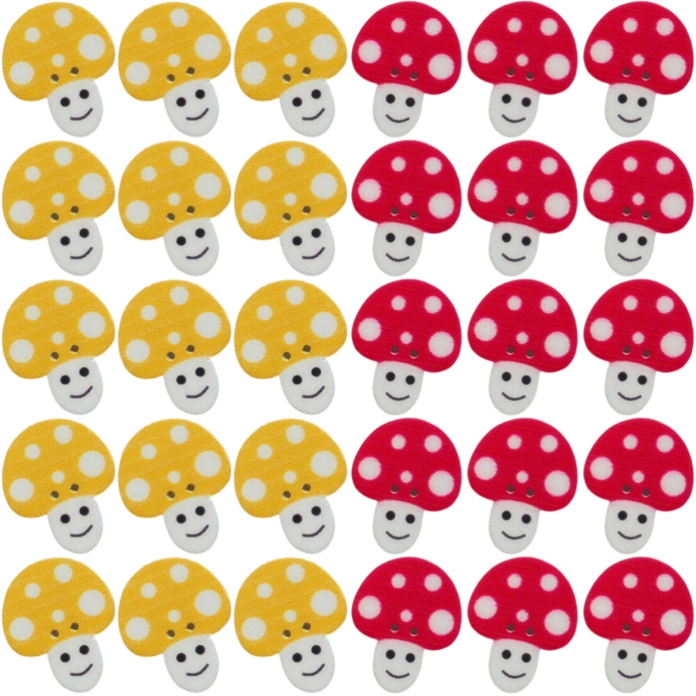 50pcs Sewing Buttons Cartoon DIY Decorative Button Wooden Mushroom Button Clothing Accessories