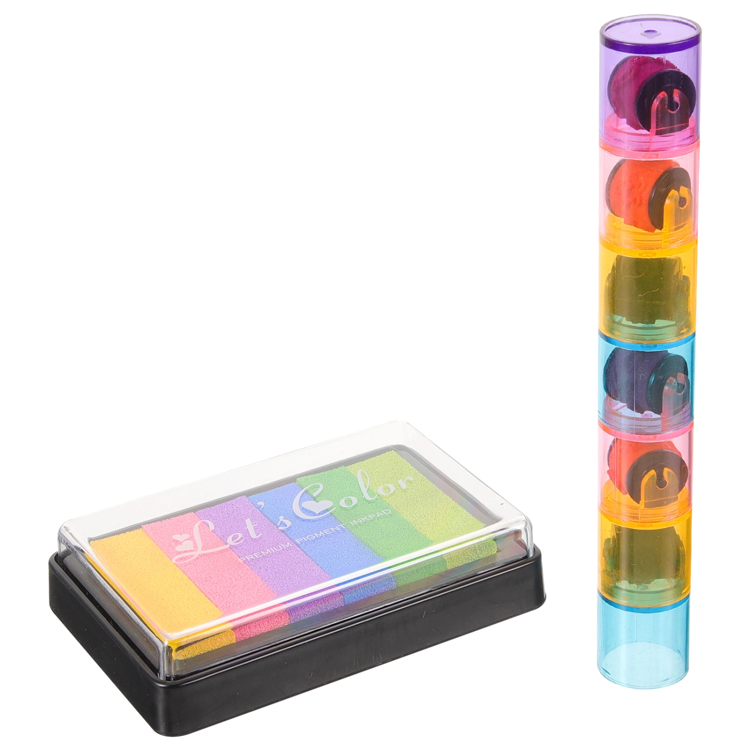 1 Set Portable Roller with Ink Pad Stamper Art Paint Roller Cartoon Painting Supplies for Diy