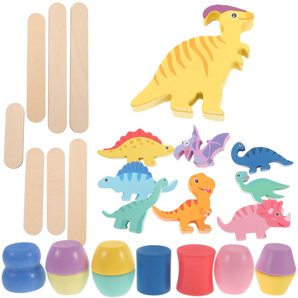 1 set of Kids Dinosaur Toys Toddler Wooden Stacking Toys Educational Learning Toys