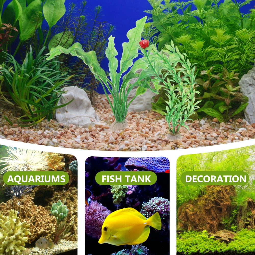 14pcs Artificial Water Grass For Fish Tank Terrarium Highly Simulation Aquatic Plant Fish Tank Decoration