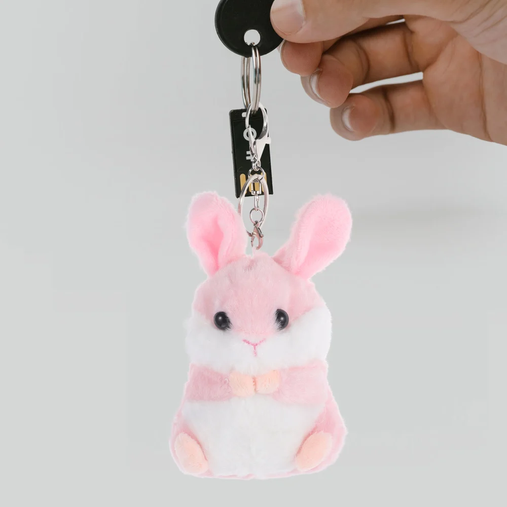 Cute Hamster Bunny Plush Doll Keychain Stuffed Animal Keyring Charm Handbag Pendant