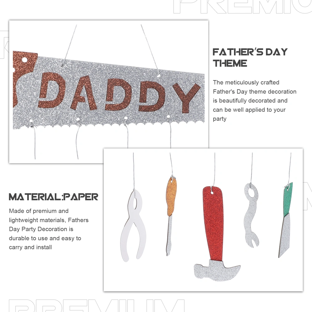 10Pcs Father's Day Wall Hanging Decoration Tool Hanging Decor Father's Day Party Layout Prop