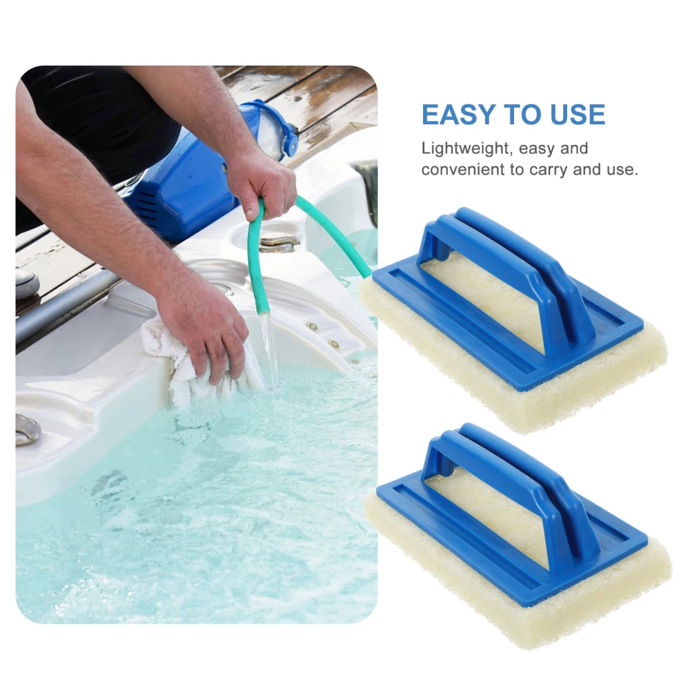 2pcs Handle Sponge Brush Pads Kitchen Sponge Bathtub Scrub Brush Kitchen Sink Cleaning Brush