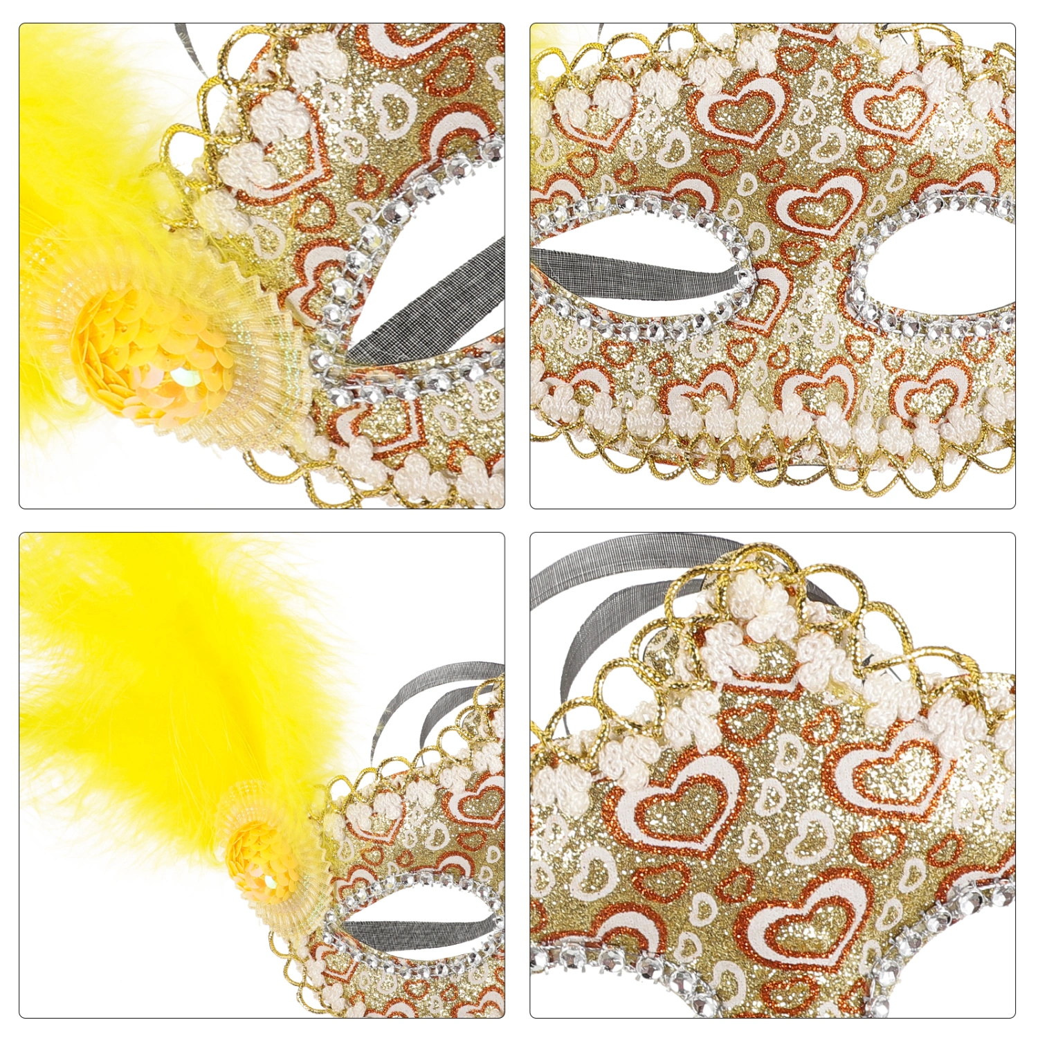 Venetian Mask Plume Eye Mask Women Ladies Masquerade Mask Mardi Gras Costume Prop