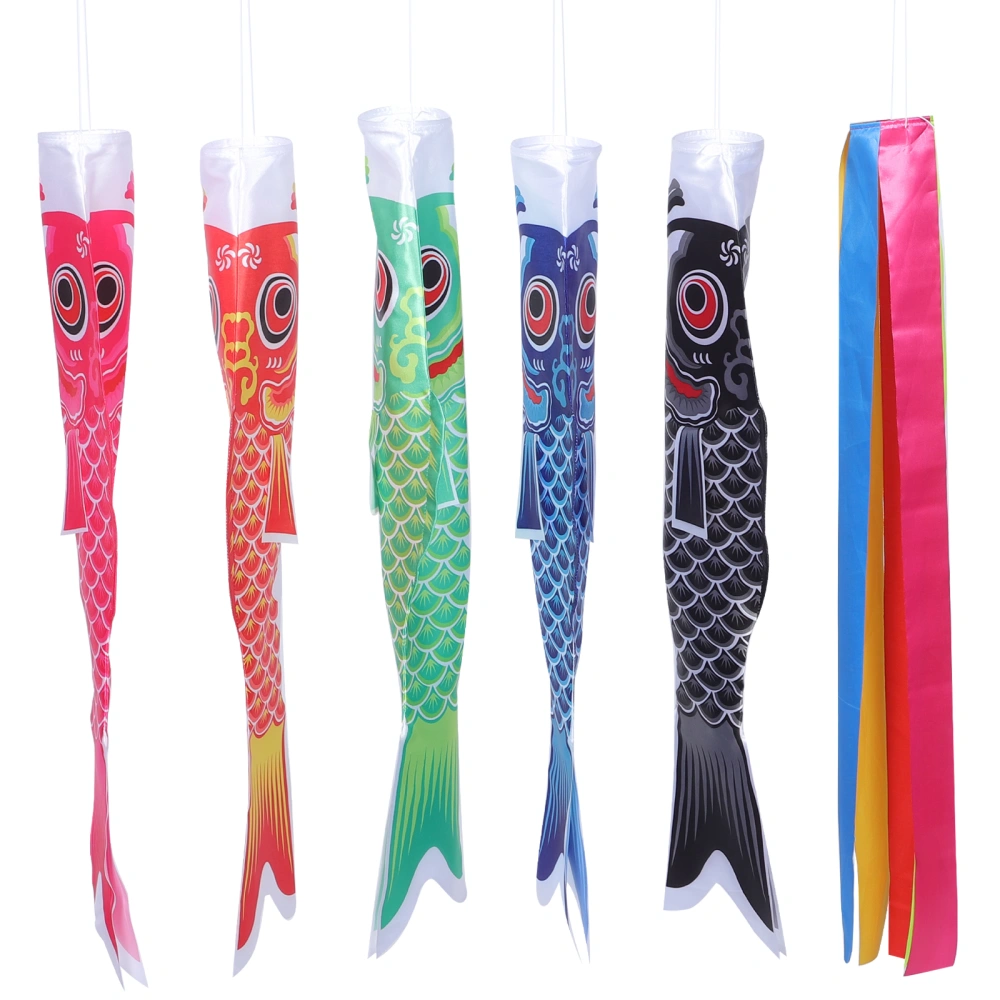 1 set of Japanese Carp Windsock Streamer Fish Flag Sushi Restaurant Hanging Decor