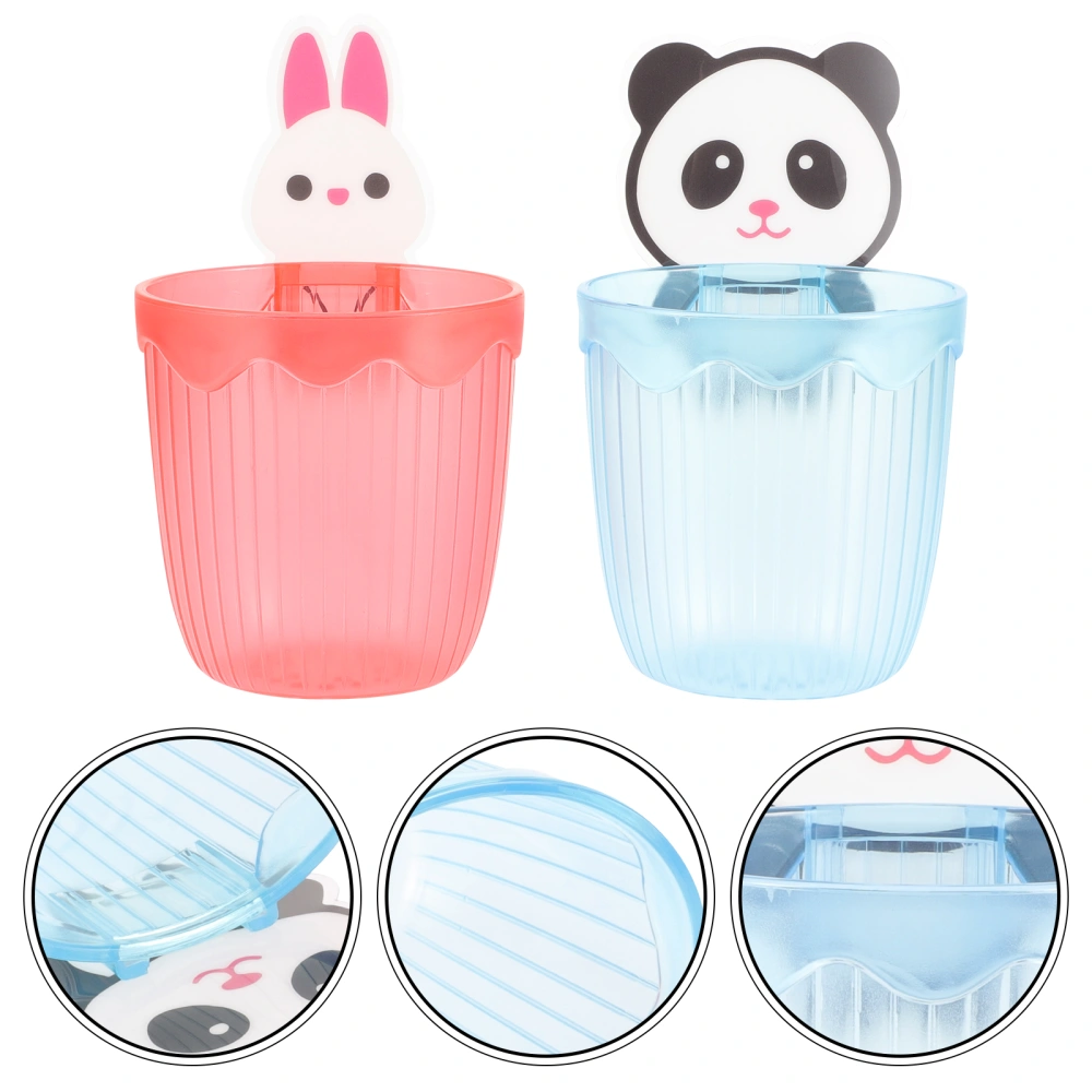 2Pcs Toothbrush Holder for Bathroom Plastic Bathroom Accessory Bathroom Organizer