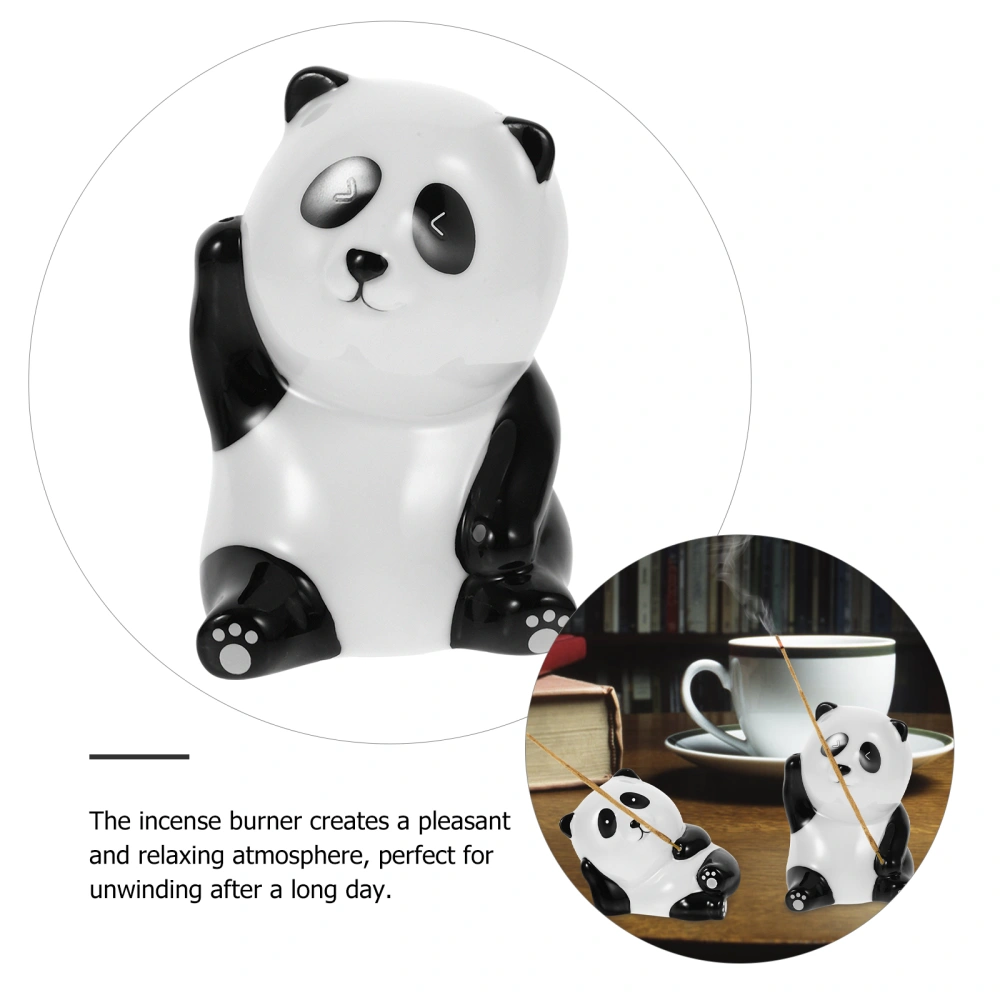 2pcs Creative Cartoon Panda Shape Incense Stick Holder Table Centerpiece Durable Ceramic Incense Burner