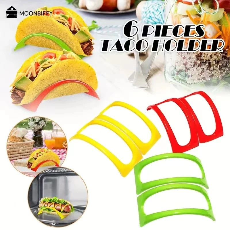 3pcs Plastic Taco Tray Hollow Kitchen Taco Stands Storage Holder Serving Taco Stands