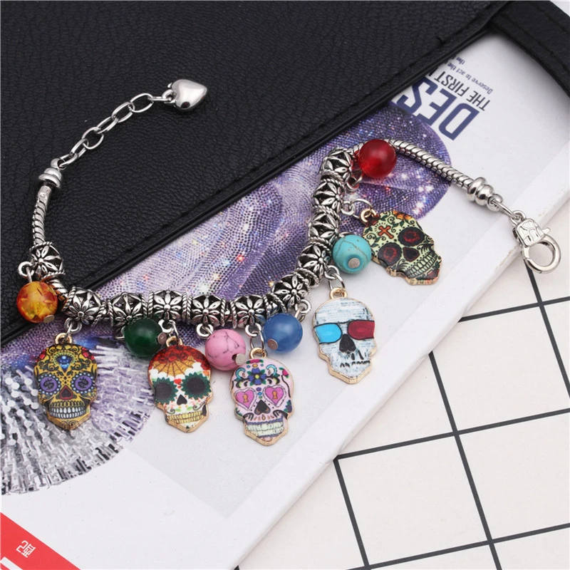 Halloween Skull Bracelet Bracelet Gothic Skull Punk Hip Hop Wristband Gothic Wristband