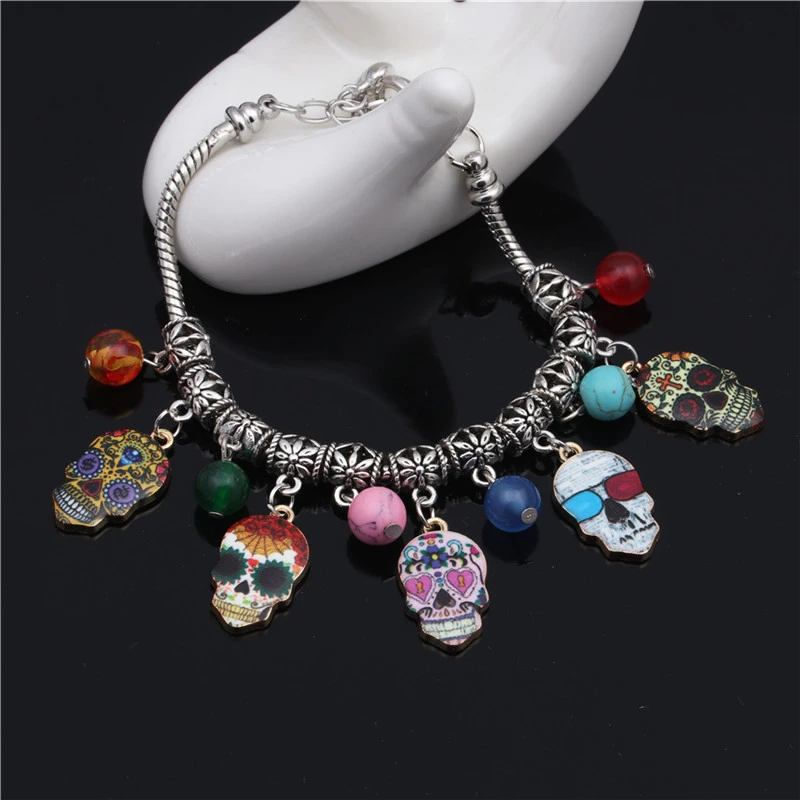 Halloween Skull Bracelet Bracelet Gothic Skull Punk Hip Hop Wristband Gothic Wristband