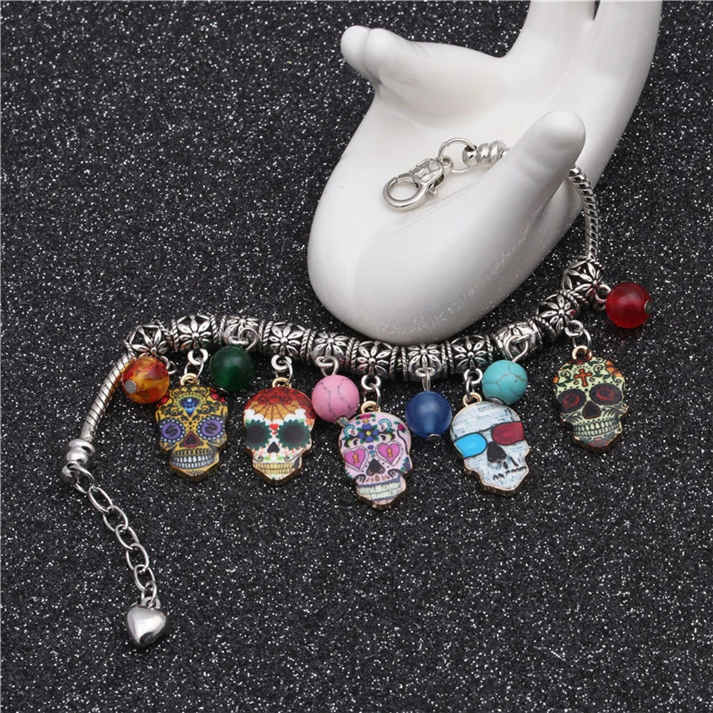 Halloween Skull Bracelet Bracelet Gothic Skull Punk Hip Hop Wristband Gothic Wristband