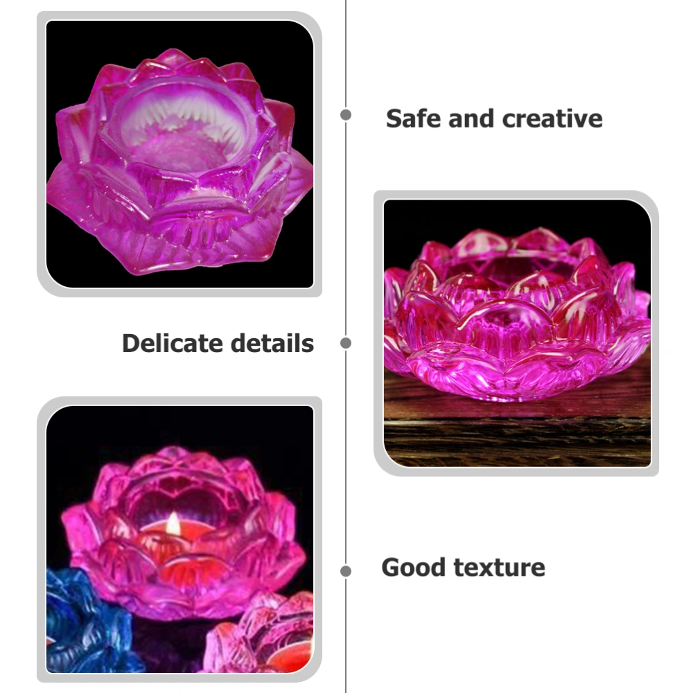 Buddha Lotus Flower Shaped Candle Holder Decorative Glass Lotus Petal Votive Candle Holder