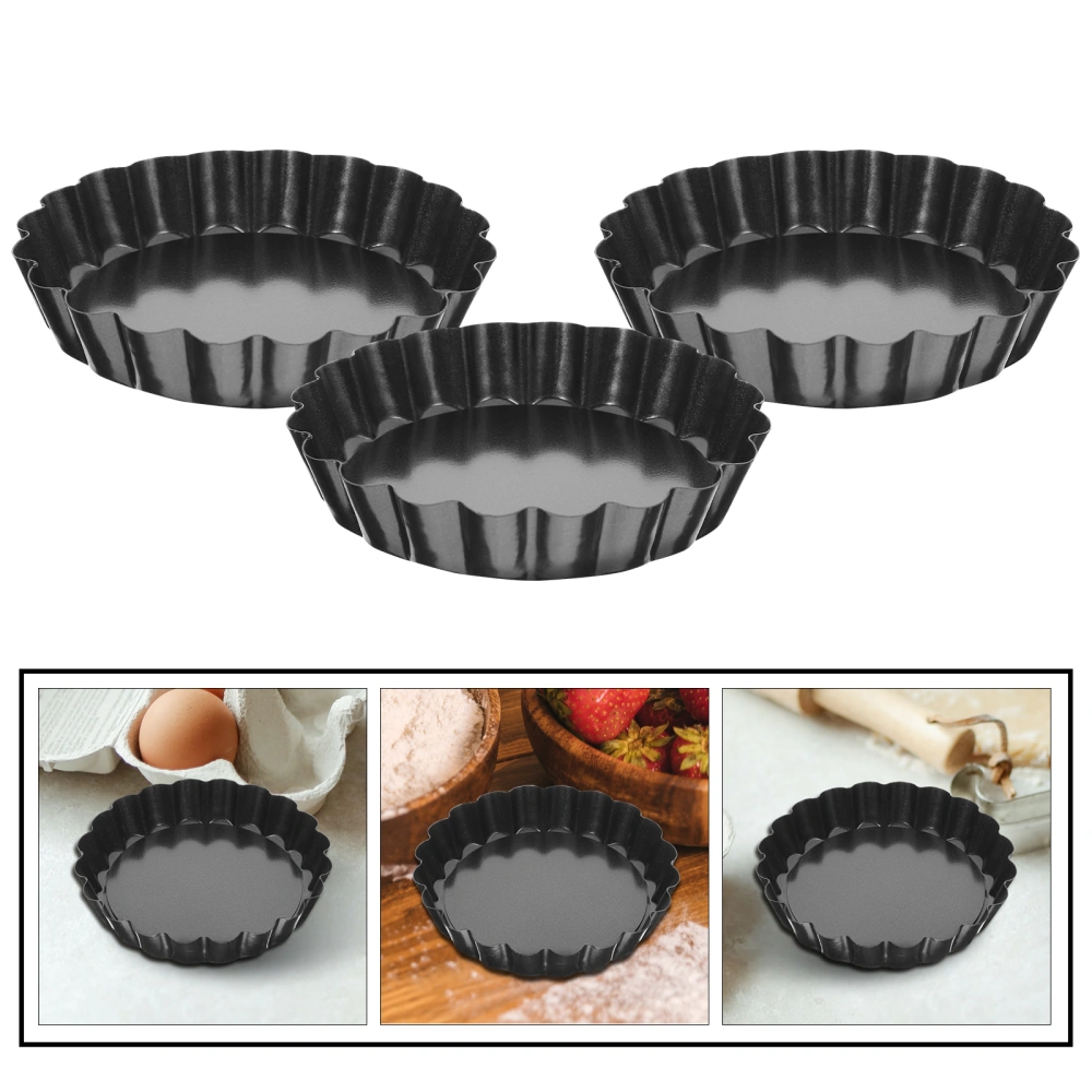 8pcs Mini Tart Pans with Removable Bottom Mousse Cakes Dessert Baking Molds