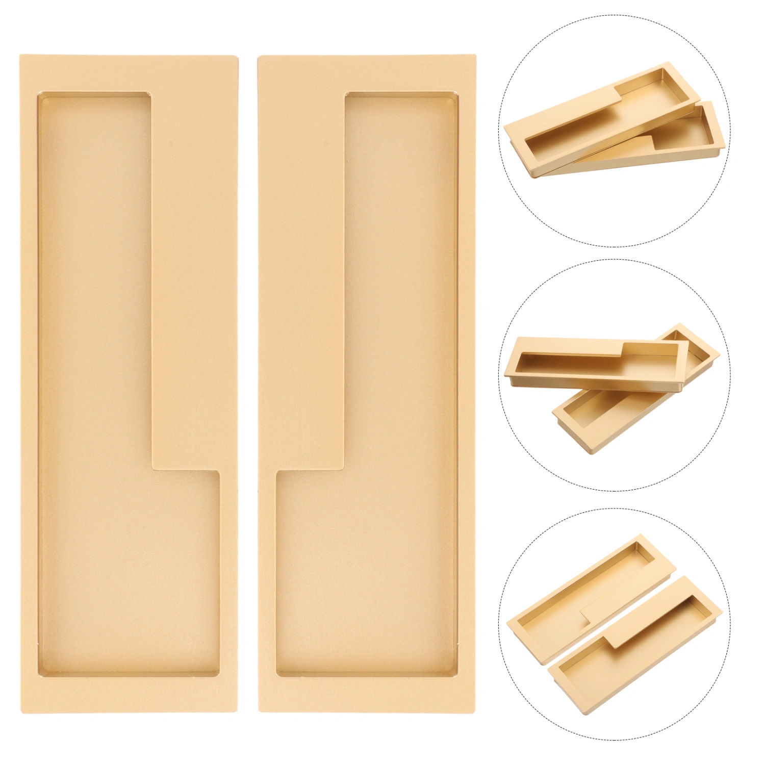 2pcs Cupboard Grip Recessed Handle Metal Cabinet Door Handle Household Cabinet Handle
