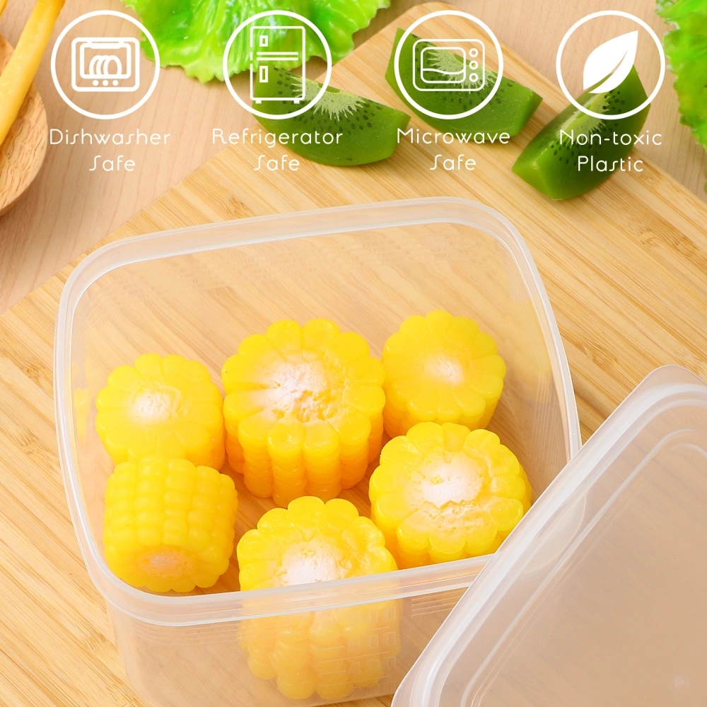 8Pcs Clear Food Storage Box Fresh-keeping Organizer Box Kitchen Containers with Lid for Meats Vegetables