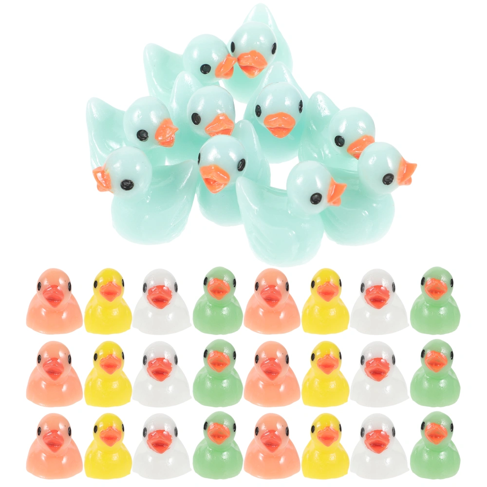 50pcs Tiny Duck Figures Mini Resin Duck Miniature Duck Figurine Micro-landscape Ornament