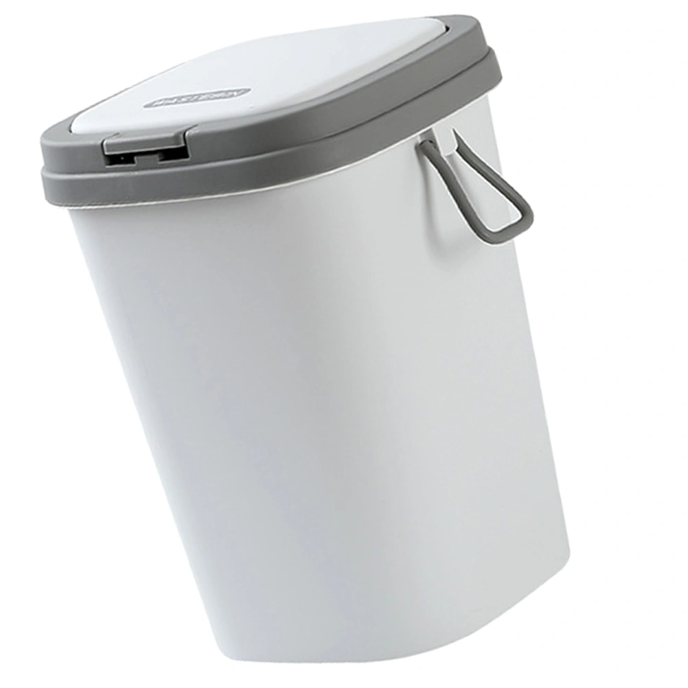 Household Convenient Waste Bin Press Type Trash Can Portable Plastic Trash Can With Lid for Bathroom Kitchen