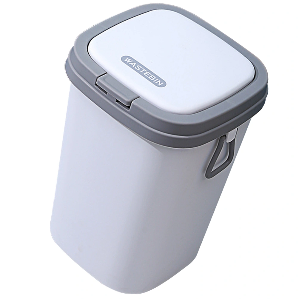 Household Convenient Waste Bin Press Type Trash Can Portable Plastic Trash Can With Lid for Bathroom Kitchen