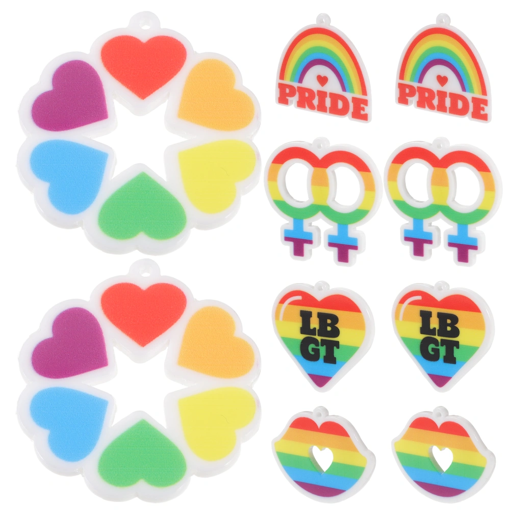 10pcs Gift Rainbow Keyrings Diy Bag Hanging Pendants Diy Pride Keychain Ornaments